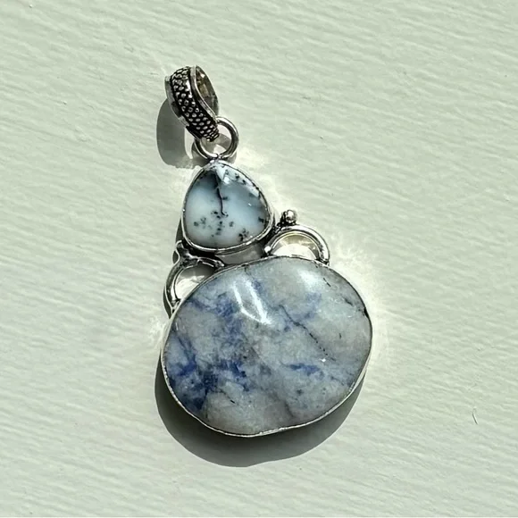 NWOT Sundance Winter Branches Pendant, Dendritic Opal, Sodalite, Sterling Silver
